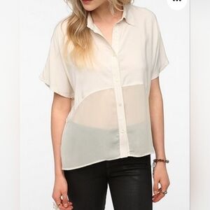 Sparkle & Fade Aileen Chiffon Blouse, cream, large